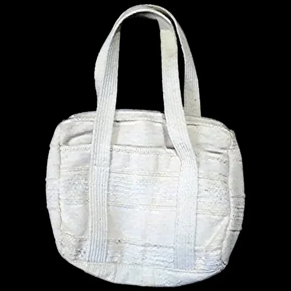 Cotton Cloth Purse Boho Cottagecore 70s Vintage Hippie Bag - Picture 4 of 12